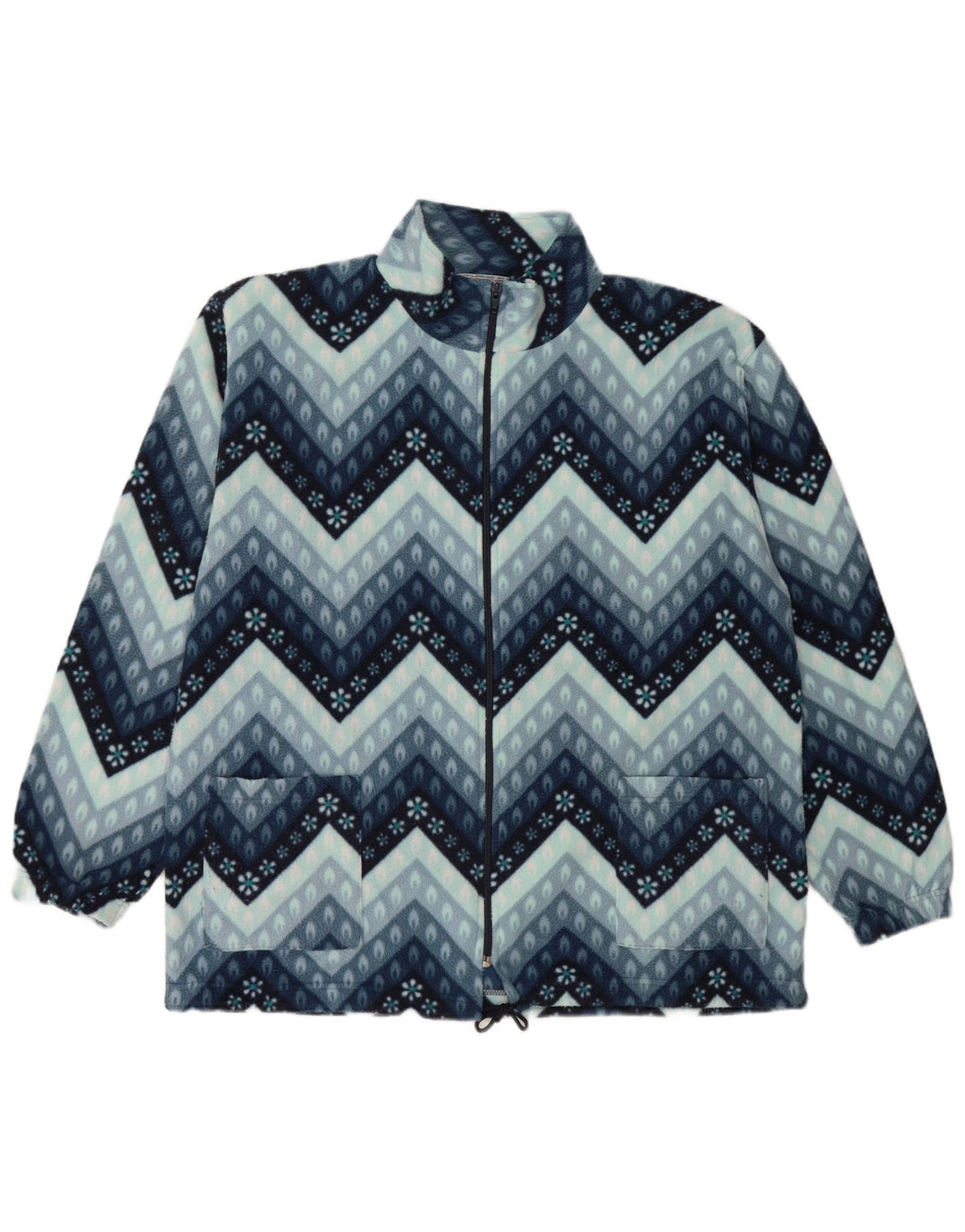 Vintage Ανδρικό Fleece Jacket UK 40 Large Blue Geometric