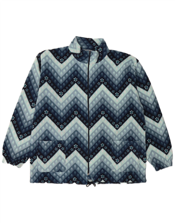Vintage Ανδρικό Fleece Jacket UK 40 Large Blue Geometric
