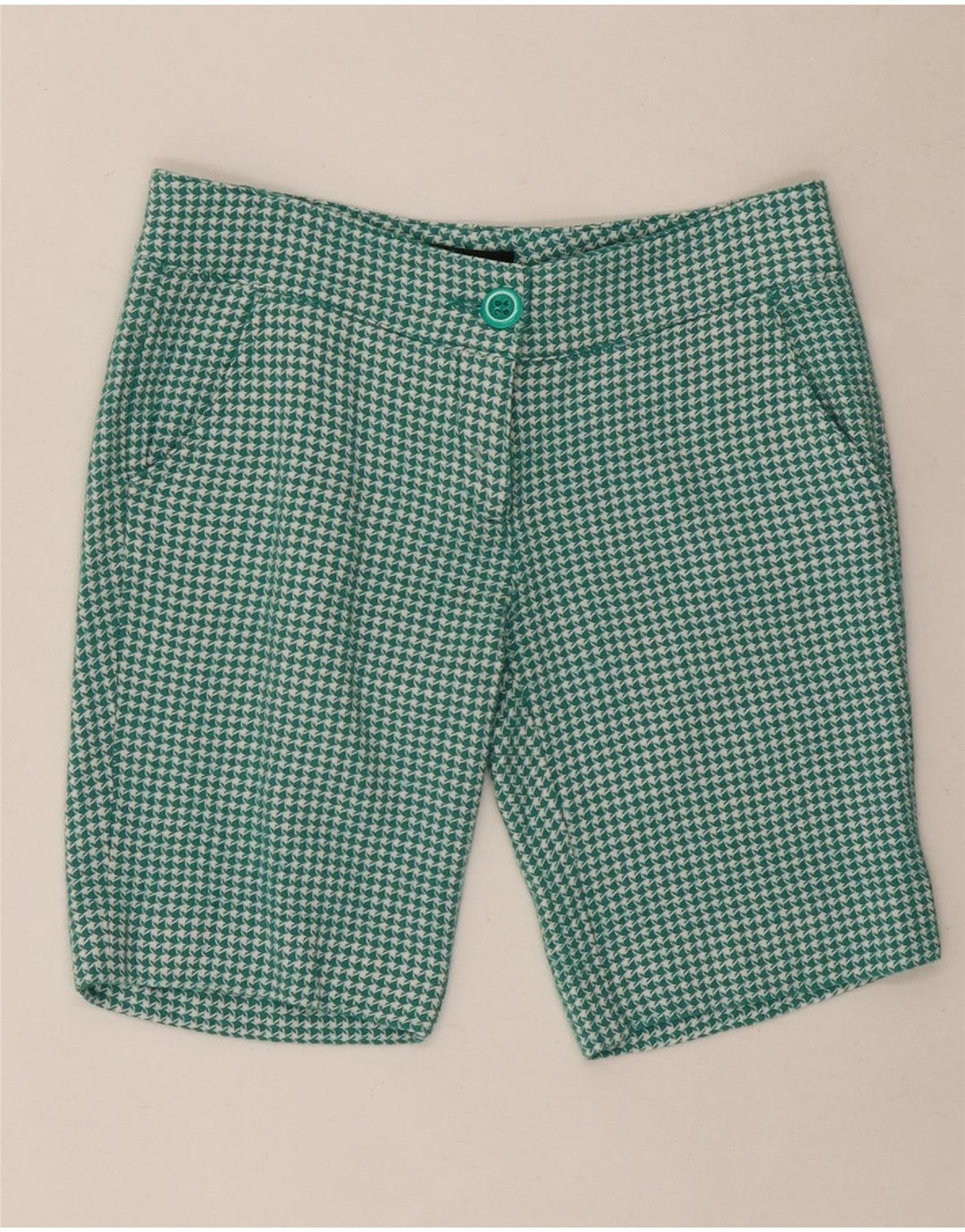 ROCCOBAROCCO Γυναικείο σορτς Chino US 6 Medium W30 πράσινο μαλλί Houndstooth