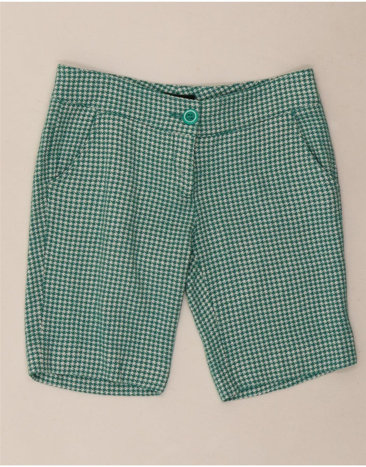 ROCCOBAROCCO Γυναικείο σορτς Chino US 6 Medium W30 πράσινο μαλλί Houndstooth