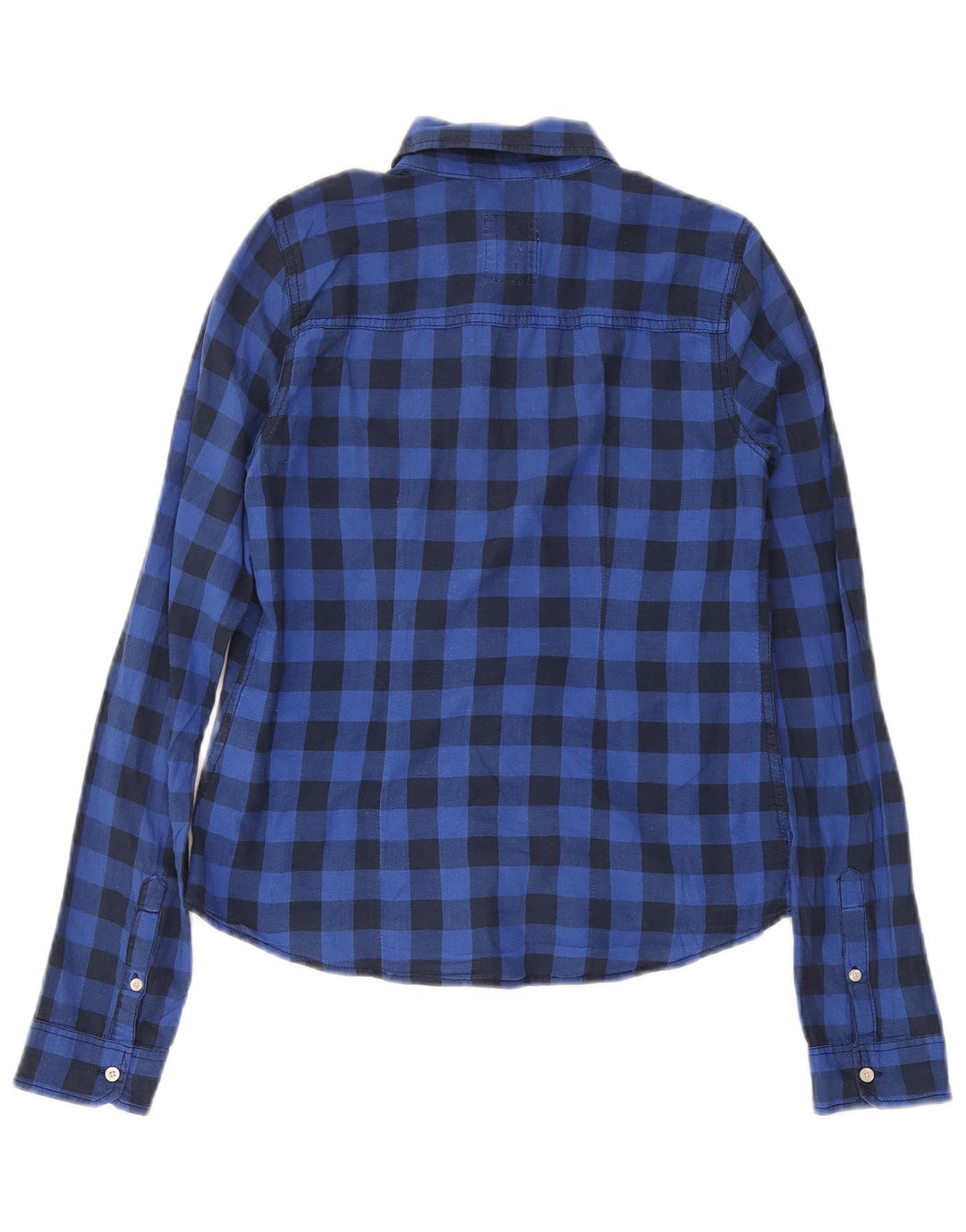 Γυναικείο πουκάμισο Hollister Flannel UK 10 Small Blue Gingham Cotton