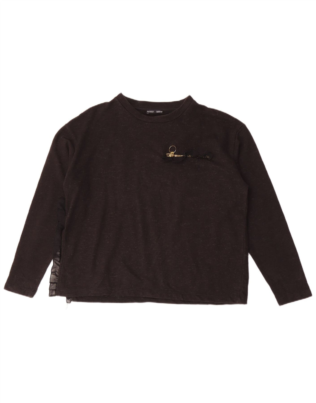 Zara γυναικείο τοπ μακρυμάνικο UK 14 Medium Black Flecked