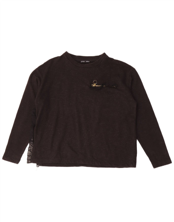 Zara γυναικείο τοπ μακρυμάνικο UK 14 Medium Black Flecked