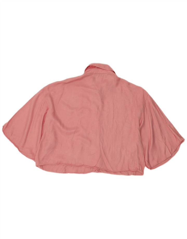 Γυναικεία μπλούζα μπλούζας ZARA Crop Batwing UK 14 Medium Pink Viscose