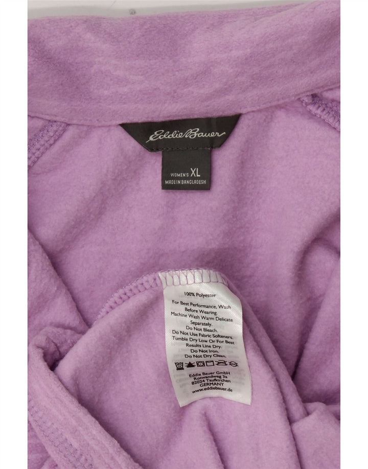 EDDIE BAUER Γυναικείο φερμουάρ φλις λαιμόκοψη UK 18 XL Μωβ γεωμετρικό