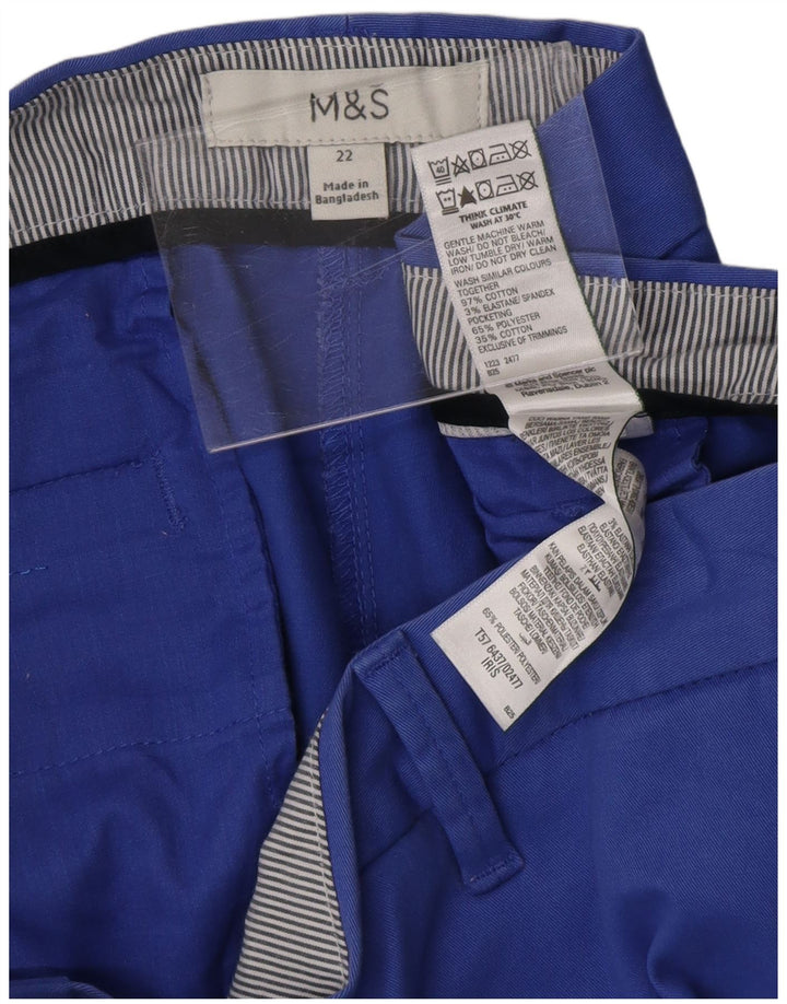 MARKS & SPENCER Γυναικείο σορτς Chino UK 22 3XL W42 Μπλε βαμβακερό