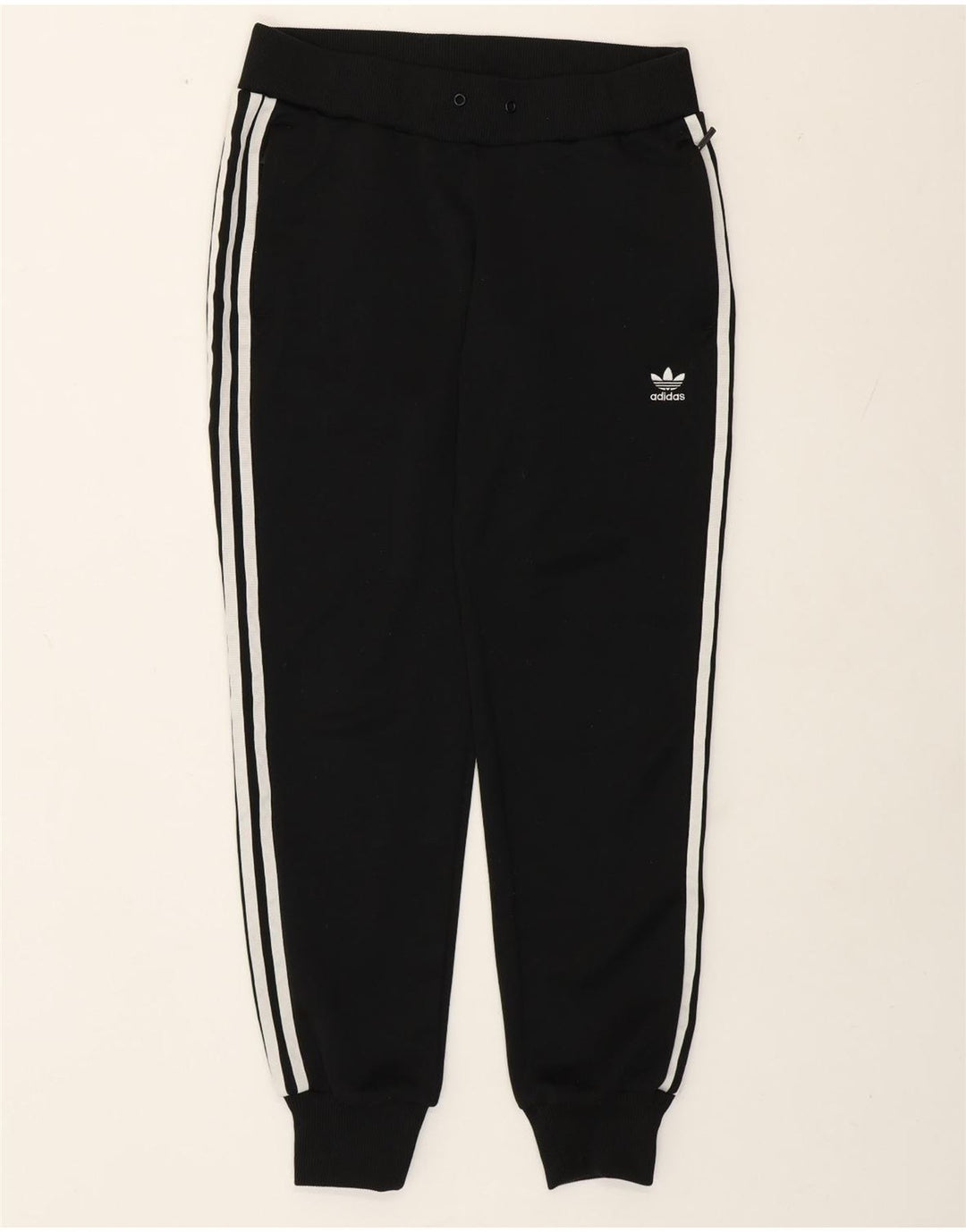 Γυναικεία αθλητική φόρμα Adidas Παντελόνι Joggers UK 12 μεσαίο μαύρο πολυεστέρα