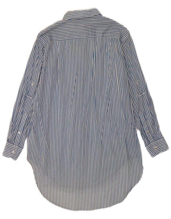 Zara Γυναικείο πουκάμισο Trafaluc Oversized UK 4 XS Μπλε βαμβακερό ριγέ