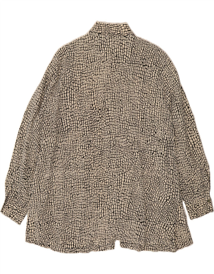 TRU Womens Shirt EU 46 XL Beige Geometric Cupro Vintage Tru and Second-Hand Tru from Messina Hembry 