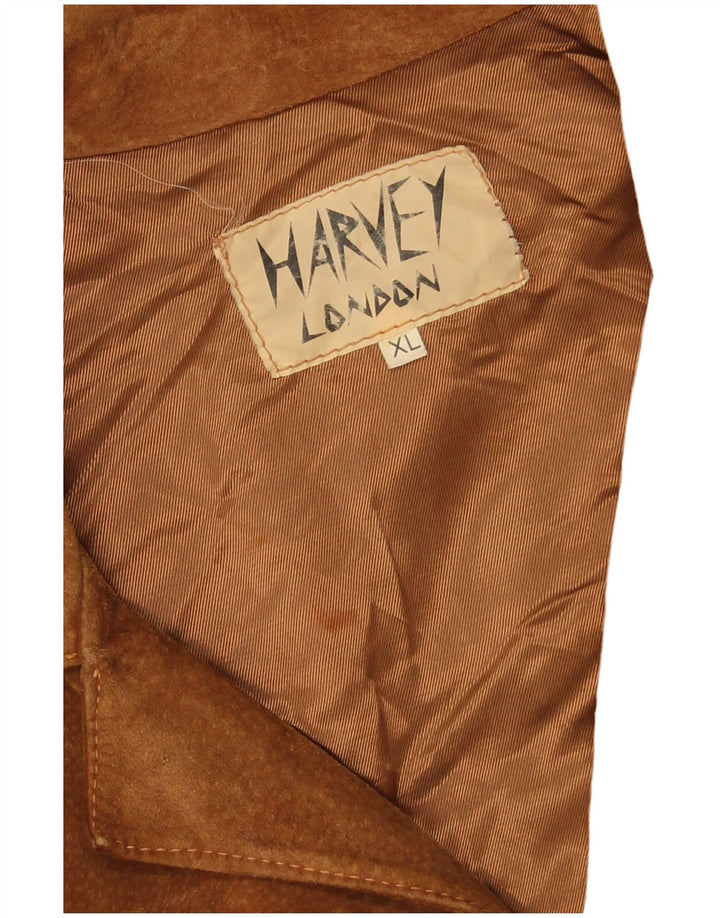 VINTAGE Ανδρικό τζάκετ σουέντ σακάκι με 3 κουμπιά UK 42 XL καφέ