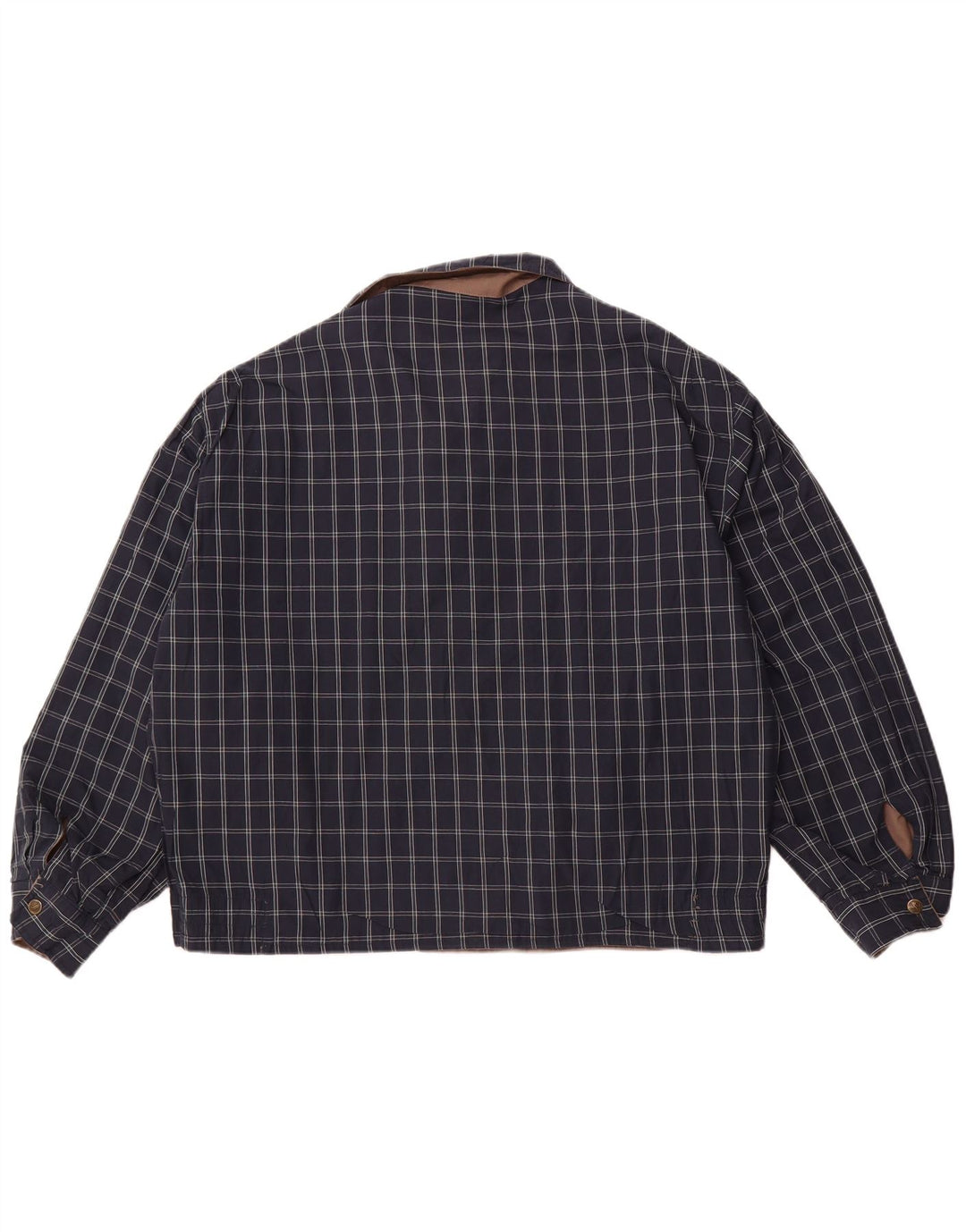 VINTAGE Ανδρικό αναστρέψιμο μπουφάν UK 40 Large Brown Check Polyester