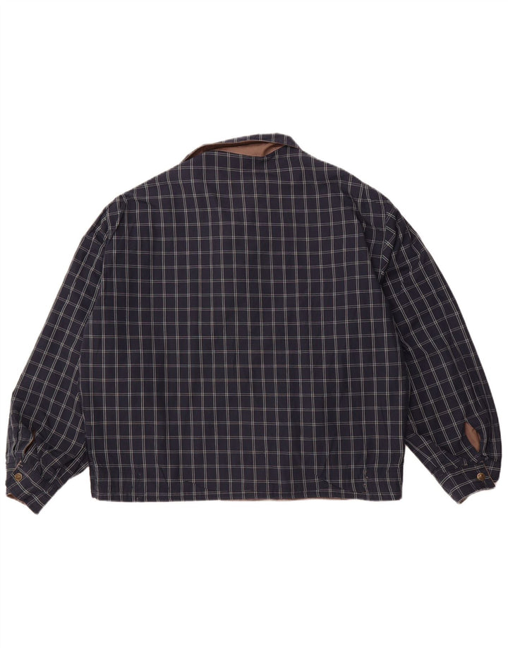 VINTAGE Ανδρικό αναστρέψιμο μπουφάν UK 40 Large Brown Check Polyester