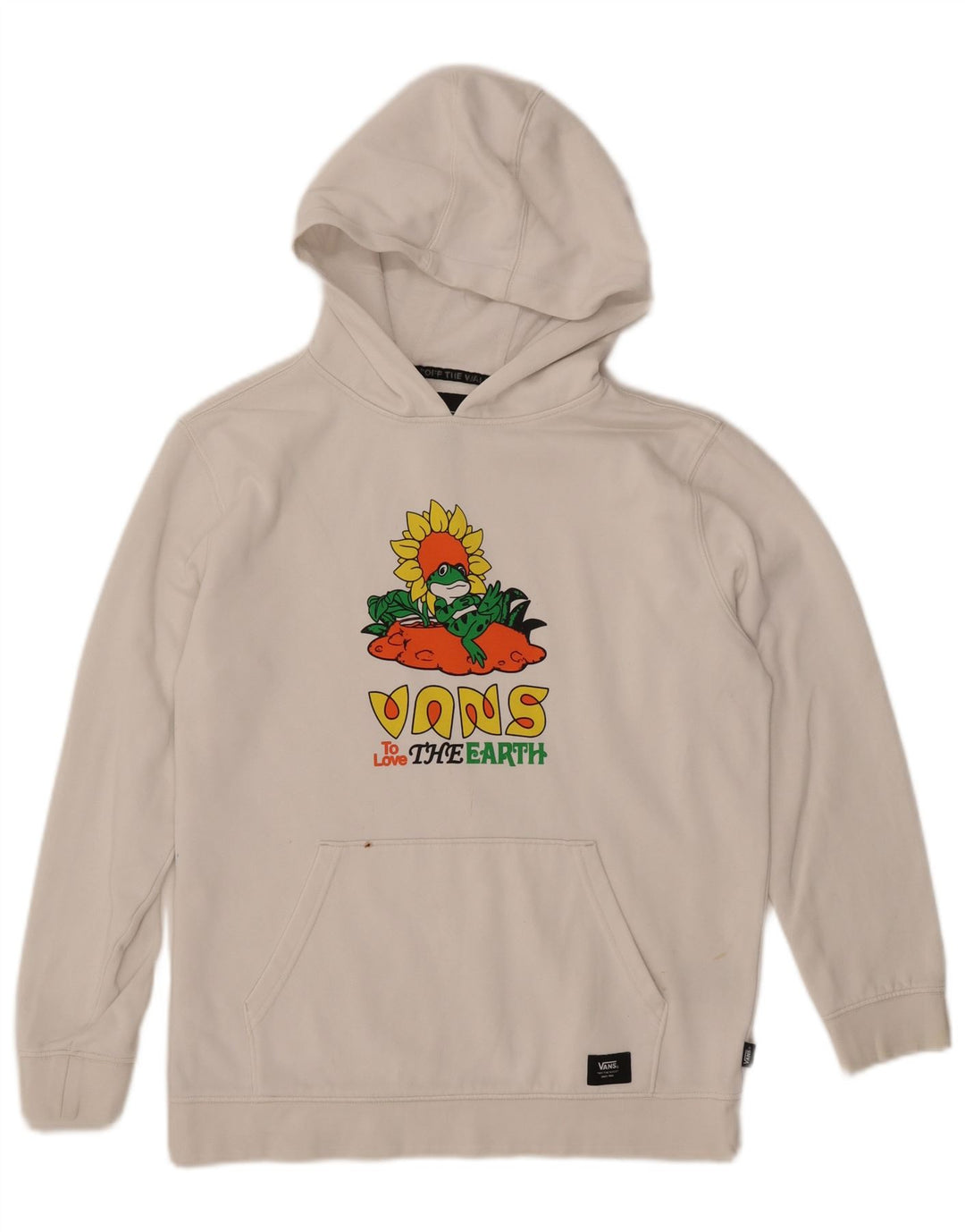 VANS Γυναικείο Γραφικό Hoodie Jumper UK 18 XL Λευκό βαμβακερό