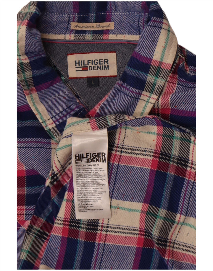 Ανδρικό πουκάμισο Tommy Hilfiger Large Blue Check Cotton