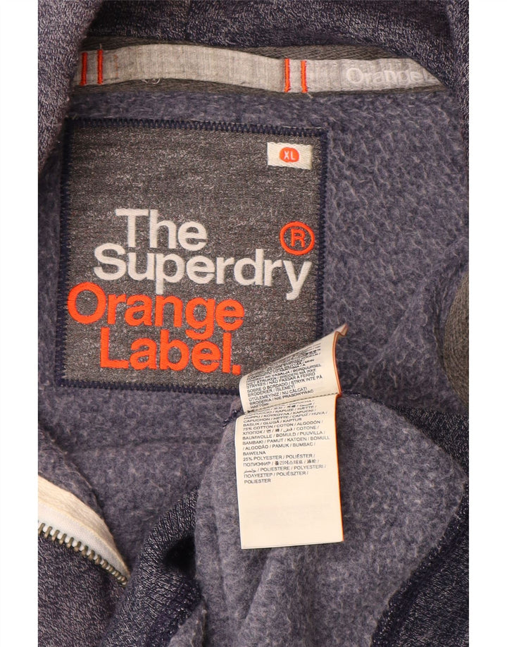 Ανδρικό πουλόβερ με κουκούλα με φερμουάρ Superdry XL Navy Blue Cotton