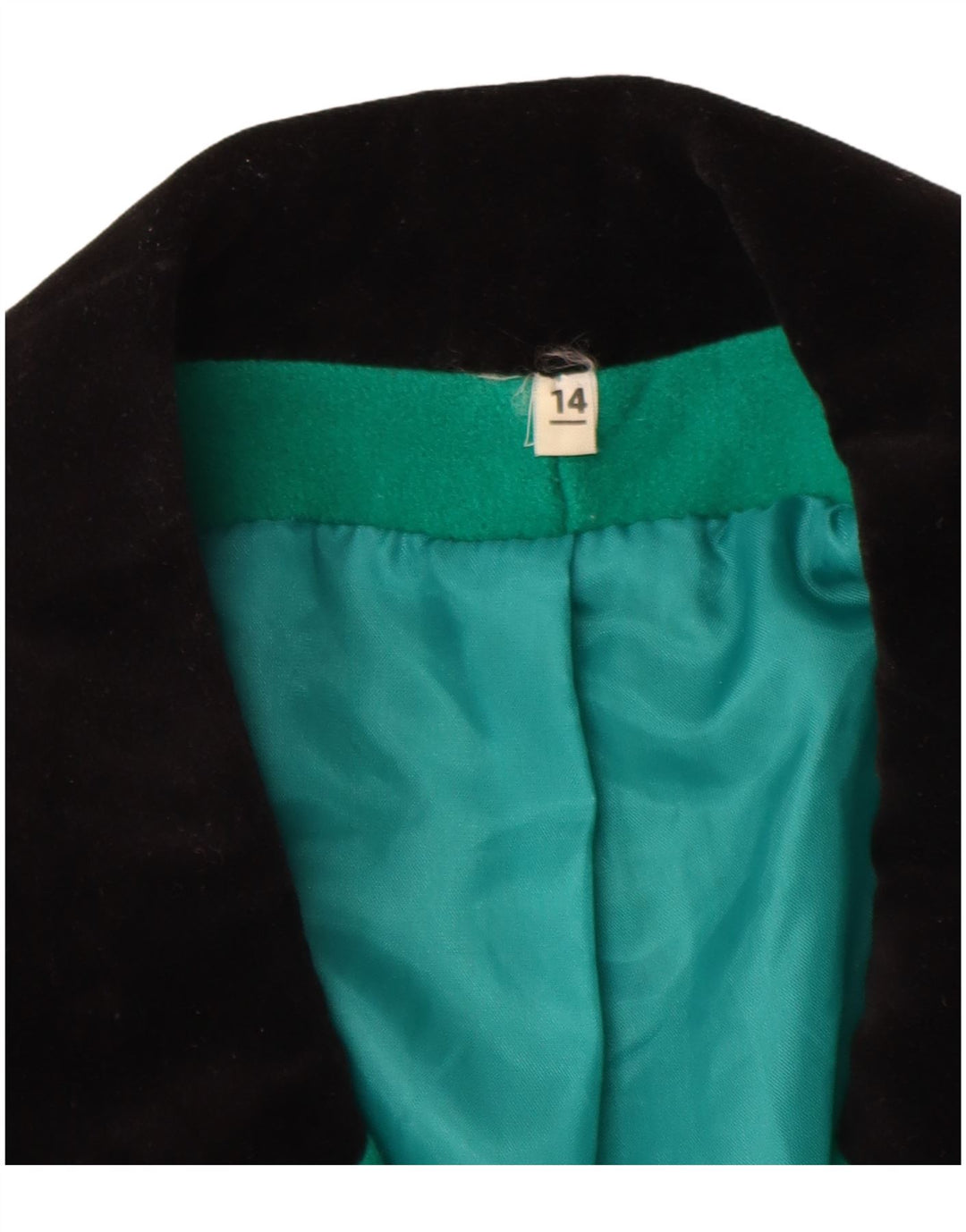 Vintage γυναικείο διπλό μπουφάν σακάκι UK 14 Large Green Colourblock