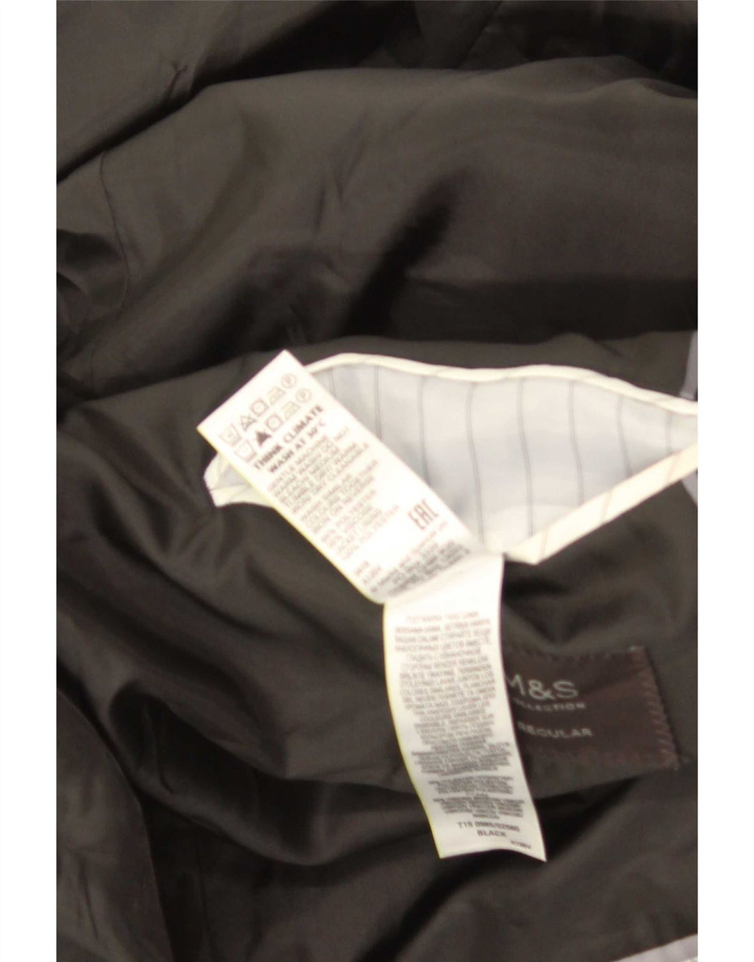 Marks & Spencer Ανδρικό σακάκι Blazer 2 κουμπιών UK 46 XL Μαύρο πολυεστέρα