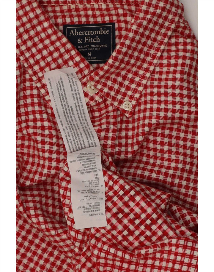 Ανδρικό πουκάμισο Abercrombie & Fitch, μεσαίο κόκκινο βαμβακερό Gingham