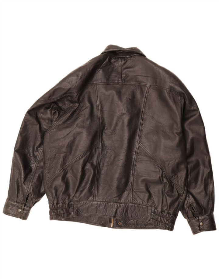 Vintage Ανδρικό Δερμάτινο Μπουφάν UK 42 XL Μαύρο Δερμάτινο