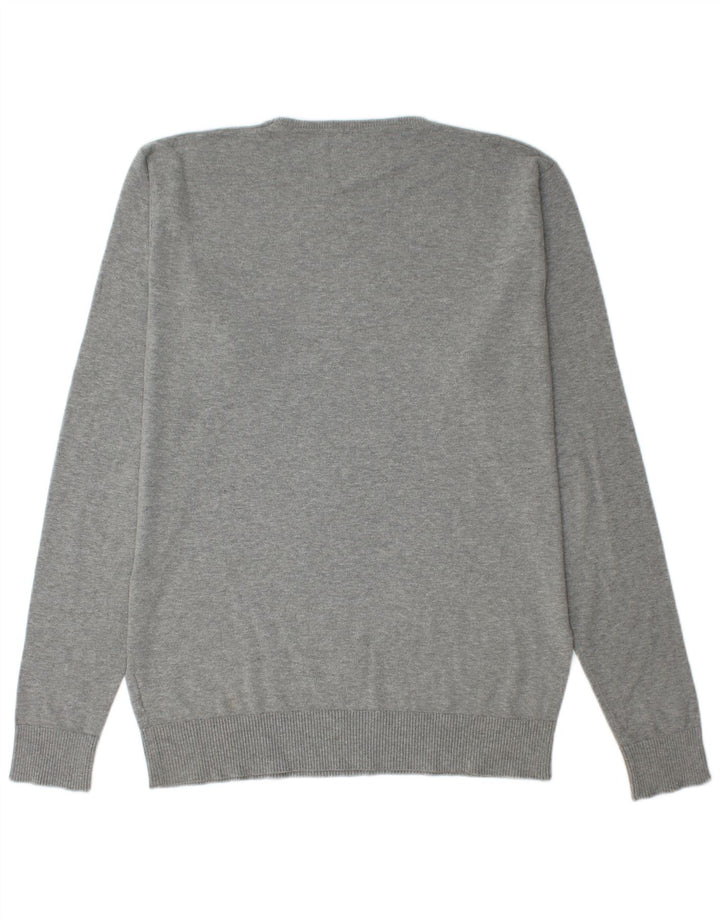 Jack & Jones Ανδρικό πουλόβερ με λαιμόκοψη XL με γκρι φλιτζάνι