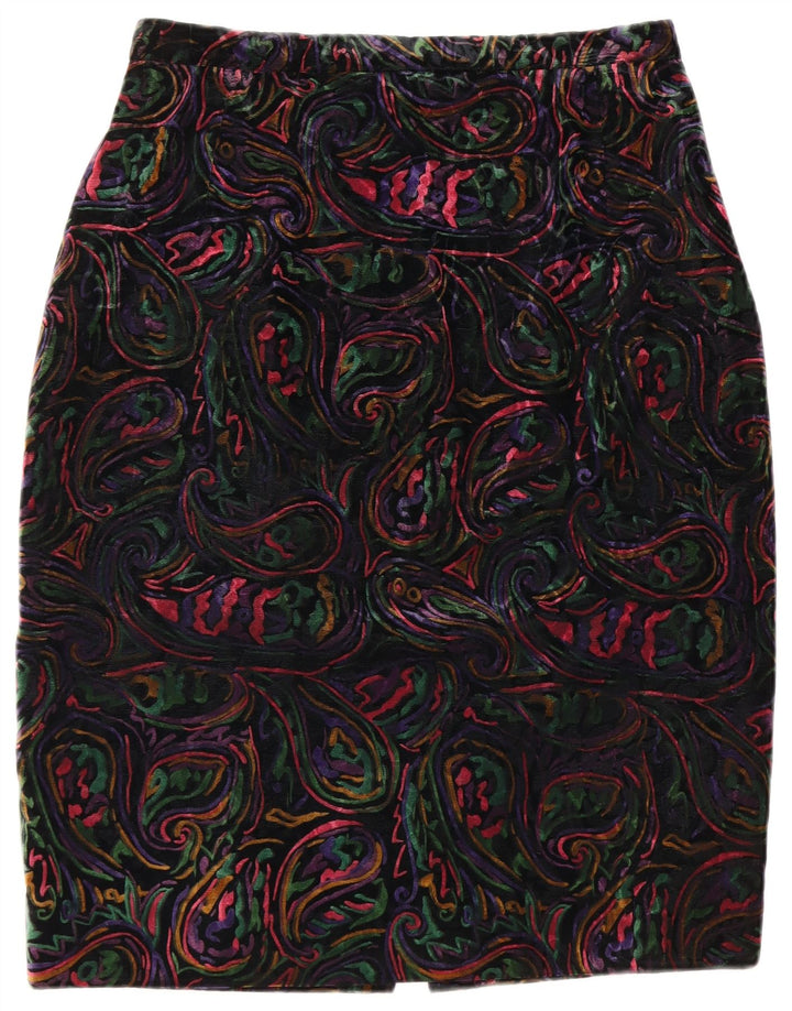 VINTAGE Γυναικείο Σετ Φούστας 2 τεμαχίων με 1 Κουμπί UK 12 Μεσαίο W32 Πολύχρωμο
