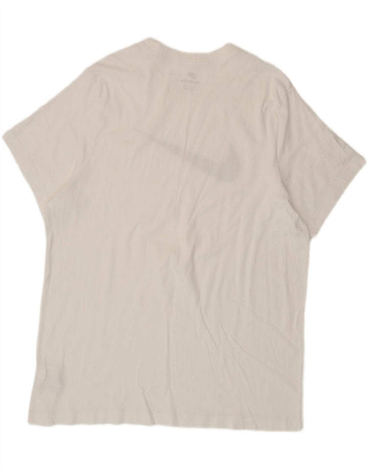 Ανδρικό γραφικό μπλουζάκι Nike 2XL λευκό βαμβακερό
