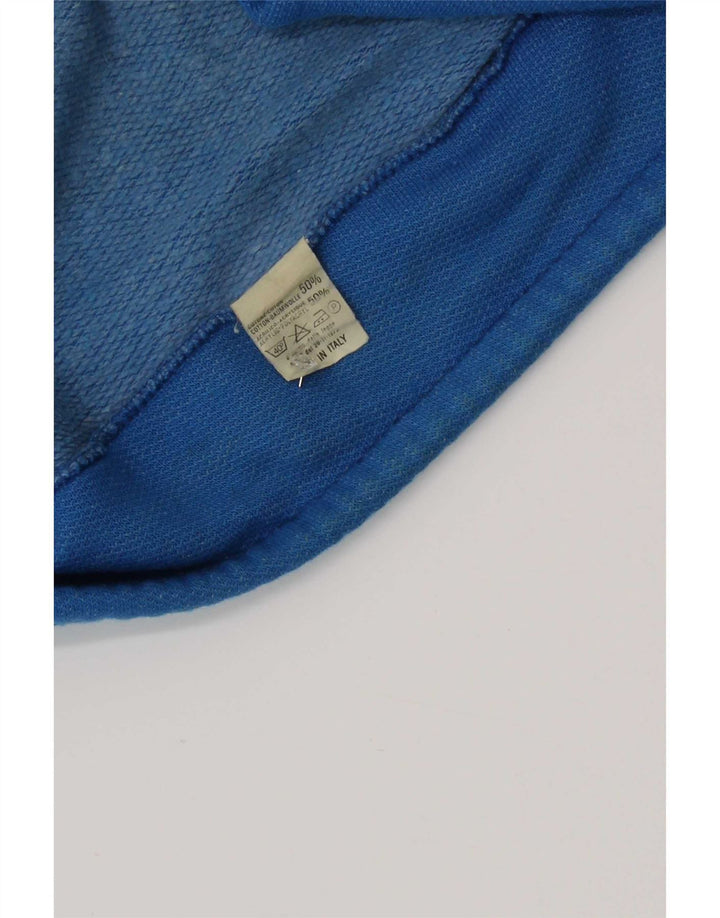 Vintage γυναικεία υπερμεγέθη γραφική φούτερ Jumper UK 14 Medium Blue