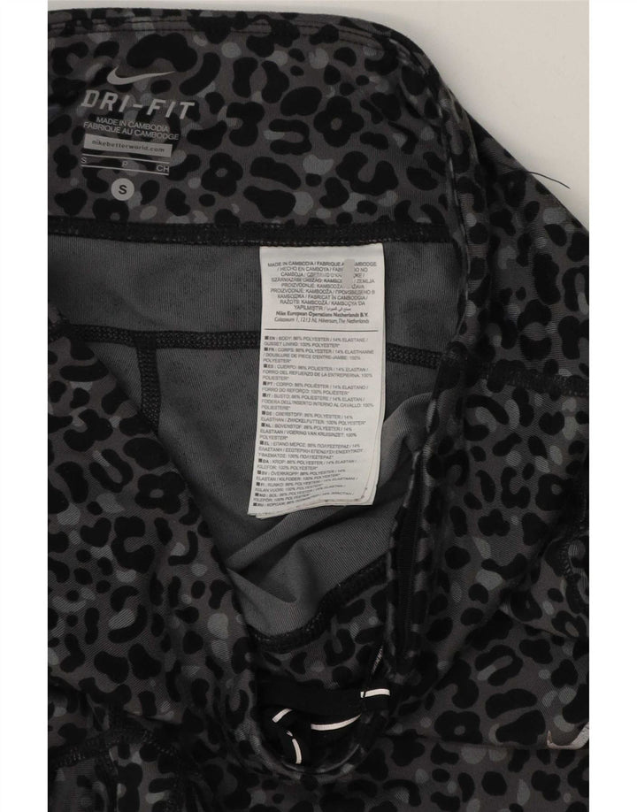 Γυναικείο κολάν Nike Dri Fit UK 8 Small Grey Animal Print Polyester