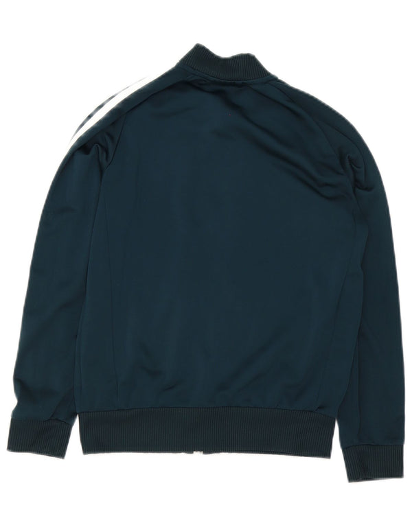Adidas Boys Tracksuit Top Jacket 9-10 Years White Colourblock Polyester
