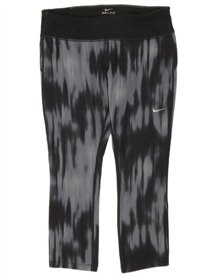 Nike γυναικεία Dri Fit Capri leggings UK 12 Medium Blue Tie Dye Polyester