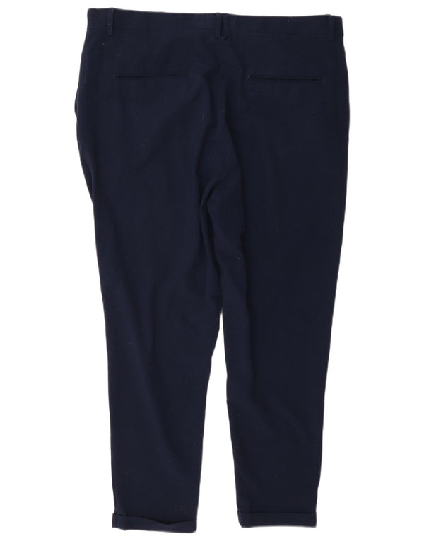 Zara Womens Slim Chino Trousers EU 46 2XL W36 L26 Navy Blue