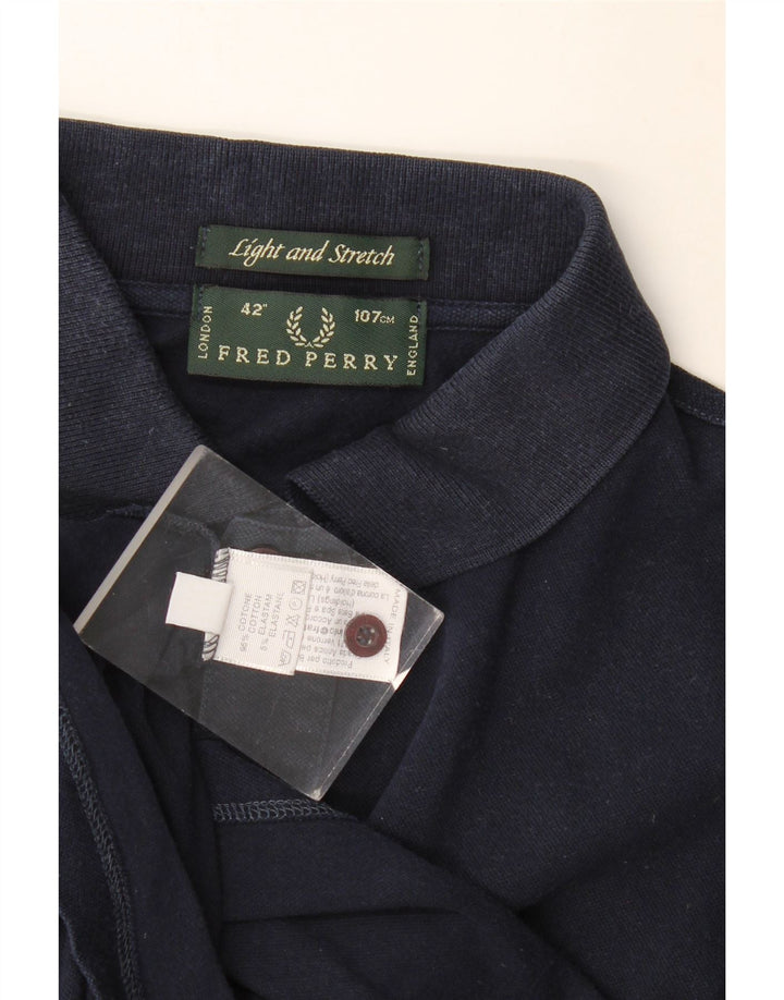 Fred Perry Ανδρικό πουκάμισο πόλο μεσαίου μπλε βαμβακερό