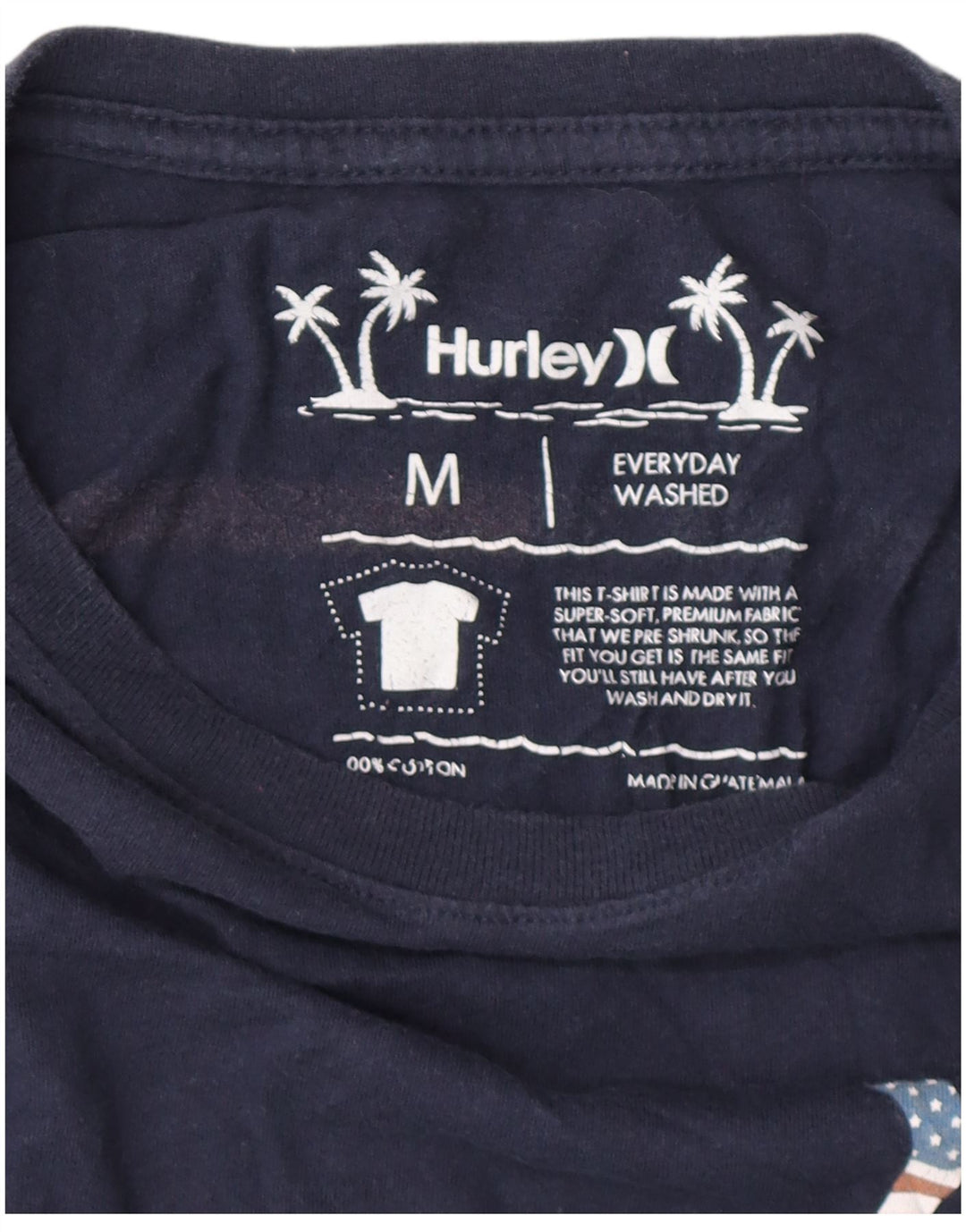 Ανδρικό γραφικό μπλουζάκι HURLEY Τοπ μεσαίο μπλε ναυτικό βαμβακερό