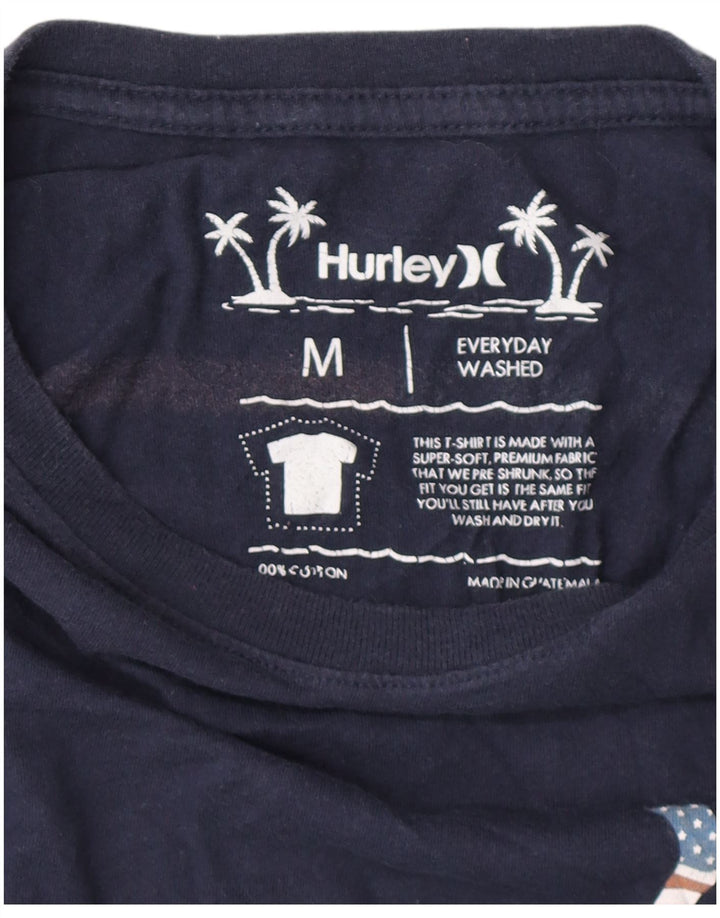 Ανδρικό γραφικό μπλουζάκι HURLEY Τοπ μεσαίο μπλε ναυτικό βαμβακερό