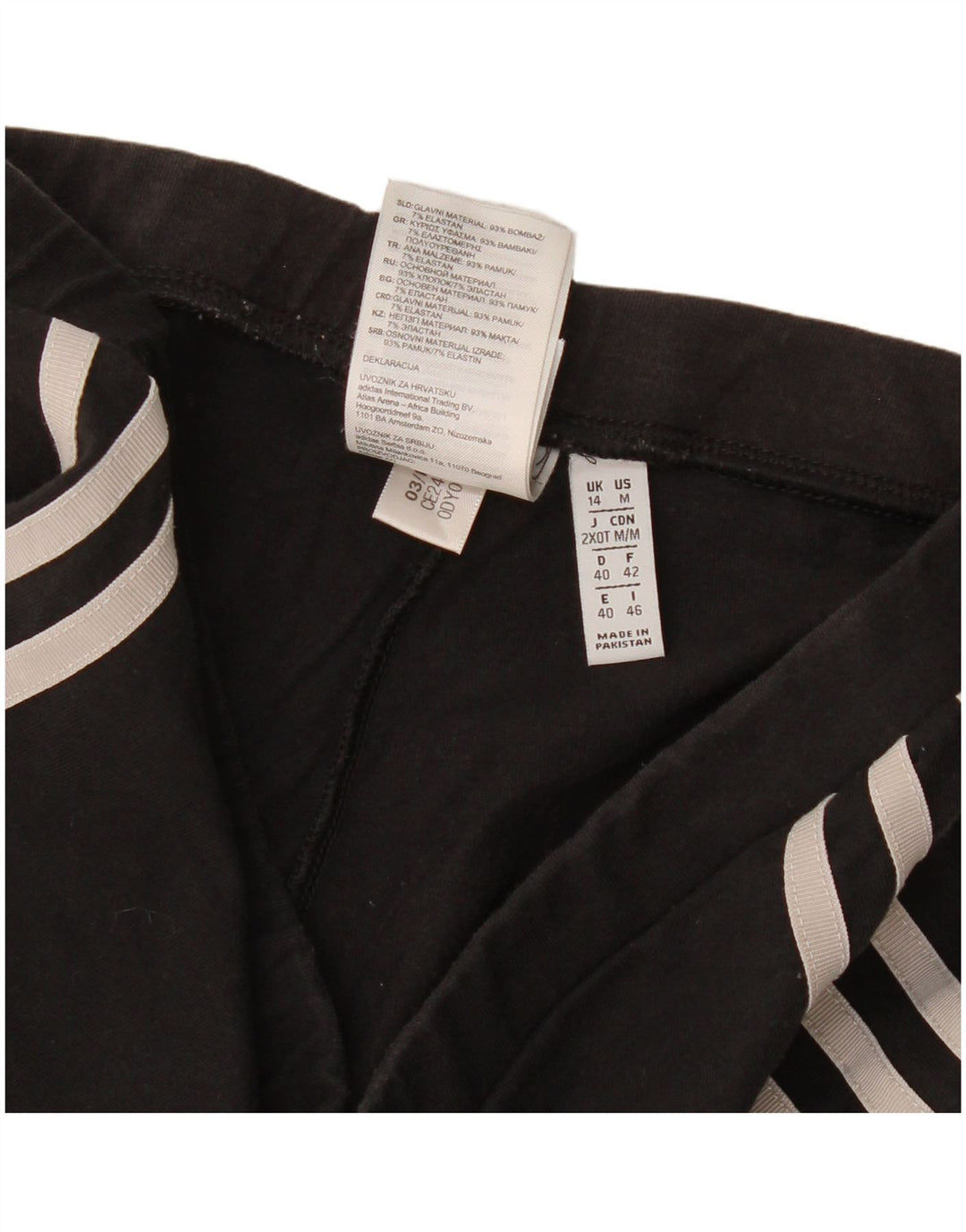 Γυναικείο κολάν Adidas UK 14 Μεσαίο μαύρο βαμβακερό