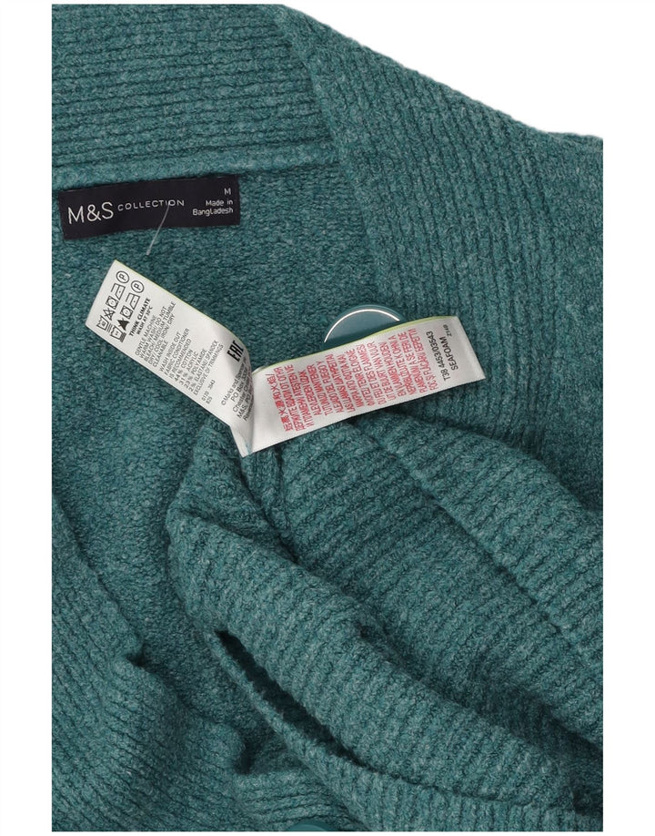 Marks & Spencer Γυναικεία ζακέτα πουλόβερ UK 14 μεσαίο τιρκουάζ βαμβάκι