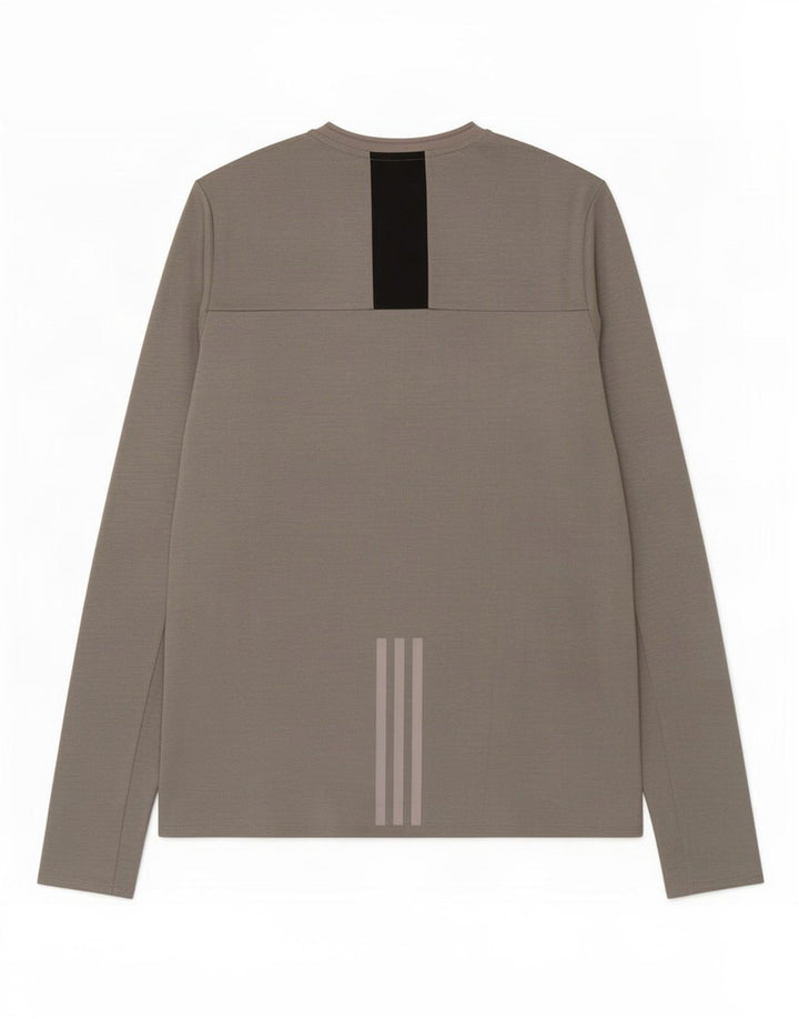 Ανδρικό τοπ Adidas Supernova με μακρυμάνικο μεσαίο γκρι φλιτζάνι