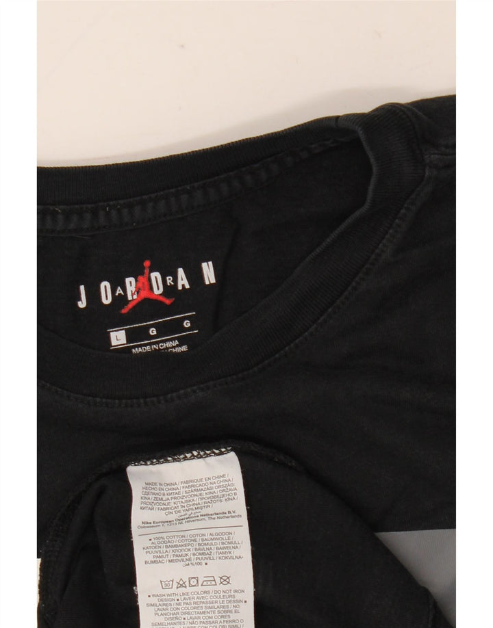 Jordan Ανδρικό γραφικό T-Shirt Top μεγάλο μαύρο βαμβακερό
