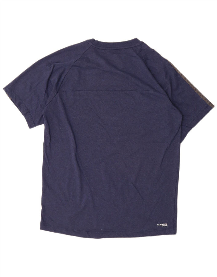 Ανδρικό T-Shirt Climalite Adidas Top από μεσαίο ναυτικό μπλε βαμβακερό