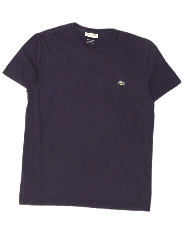 Lacoste Mens Regular Fit T-Shirt Top Size 4 Medium Navy Blue Cotton