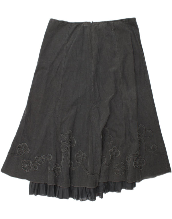 Marks & Spencer Γυναικεία κοτλέ φούστα UK 16 μεγάλη W34 Χακί φλοράλ βαμβακερό