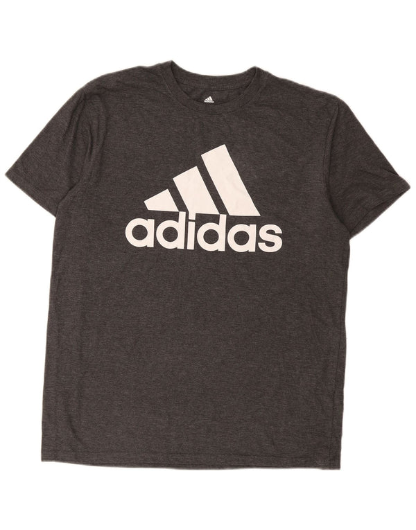 Ανδρικό γραφικό μπλουζάκι Adidas Golf Top μεγάλο γκρι βαμβακερό