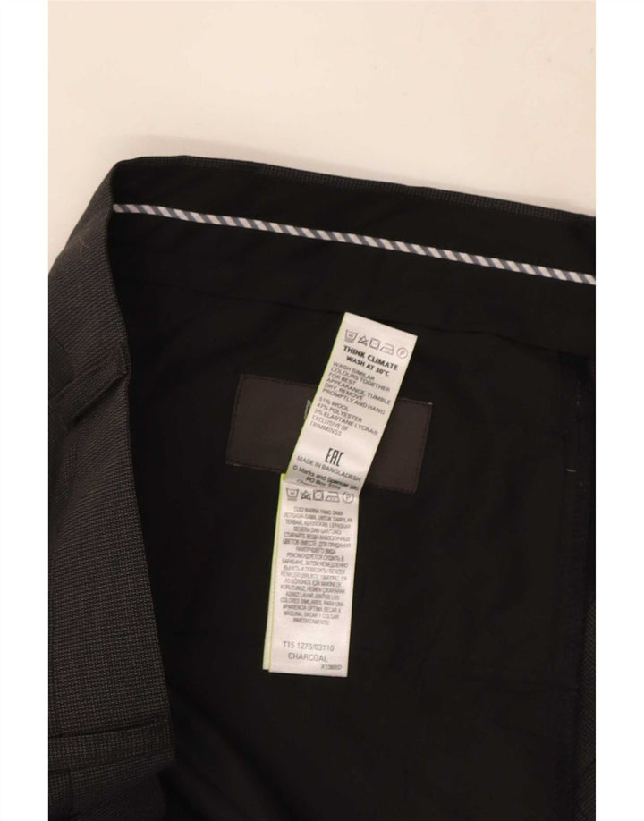 Marks & Spencer Ανδρικό παντελόνι με κανονική εφαρμογή W38 L31 Μαύρο μάλλινο