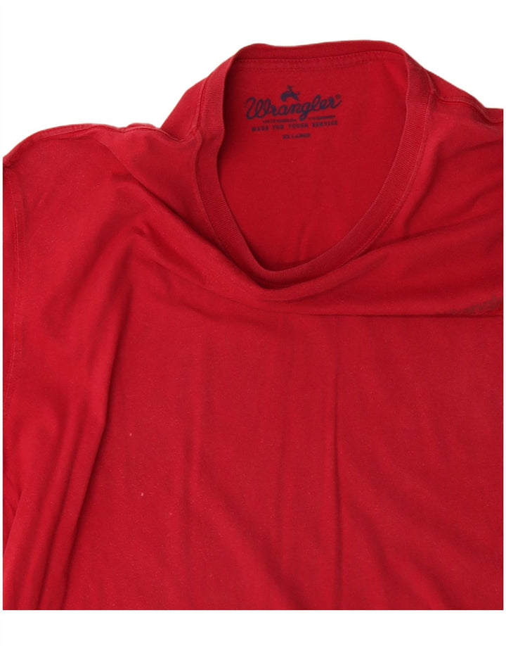Ανδρικό T-Shirt WRANGLER Top 2XL κόκκινο βαμβακερό
