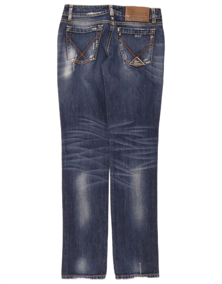 Roy Rogers Womens Distressed Straight Jeans W26 L32 Μπλε βαμβακερό