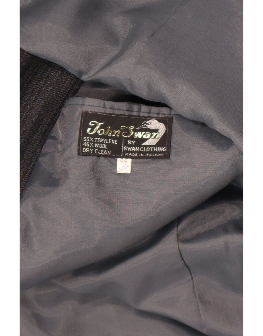 Vintage ανδρικό σακάκι blazer UK 44 2XL γκρι ριγέ τερυλένιο