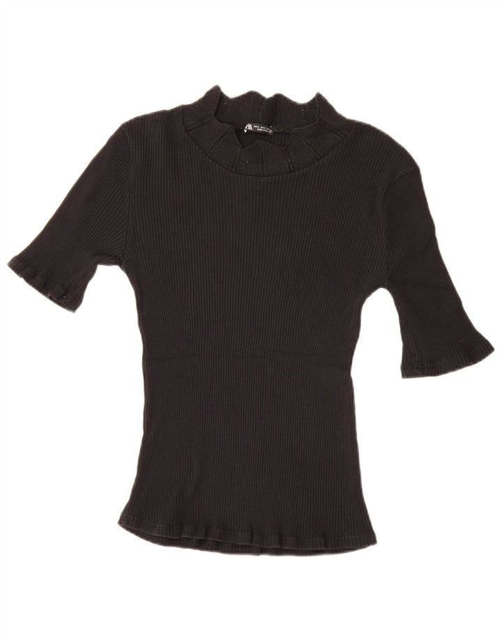 Zara Γυναικείο T-Shirt Top UK 14 Large Black