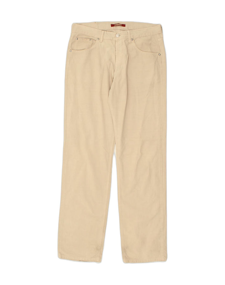 CARRERA Womens Straight Casual Trousers W34 L34 Beige Cotton | Vintage Carrera | Thrift | Second-Hand Carrera | Used Clothing | Messina Hembry 