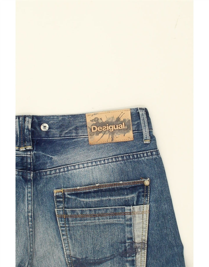 DESIGUAL Womens Distressed Slim Jeans W32 L27 Blue Cotton Vintage Desigual and Second-Hand Desigual from Messina Hembry 