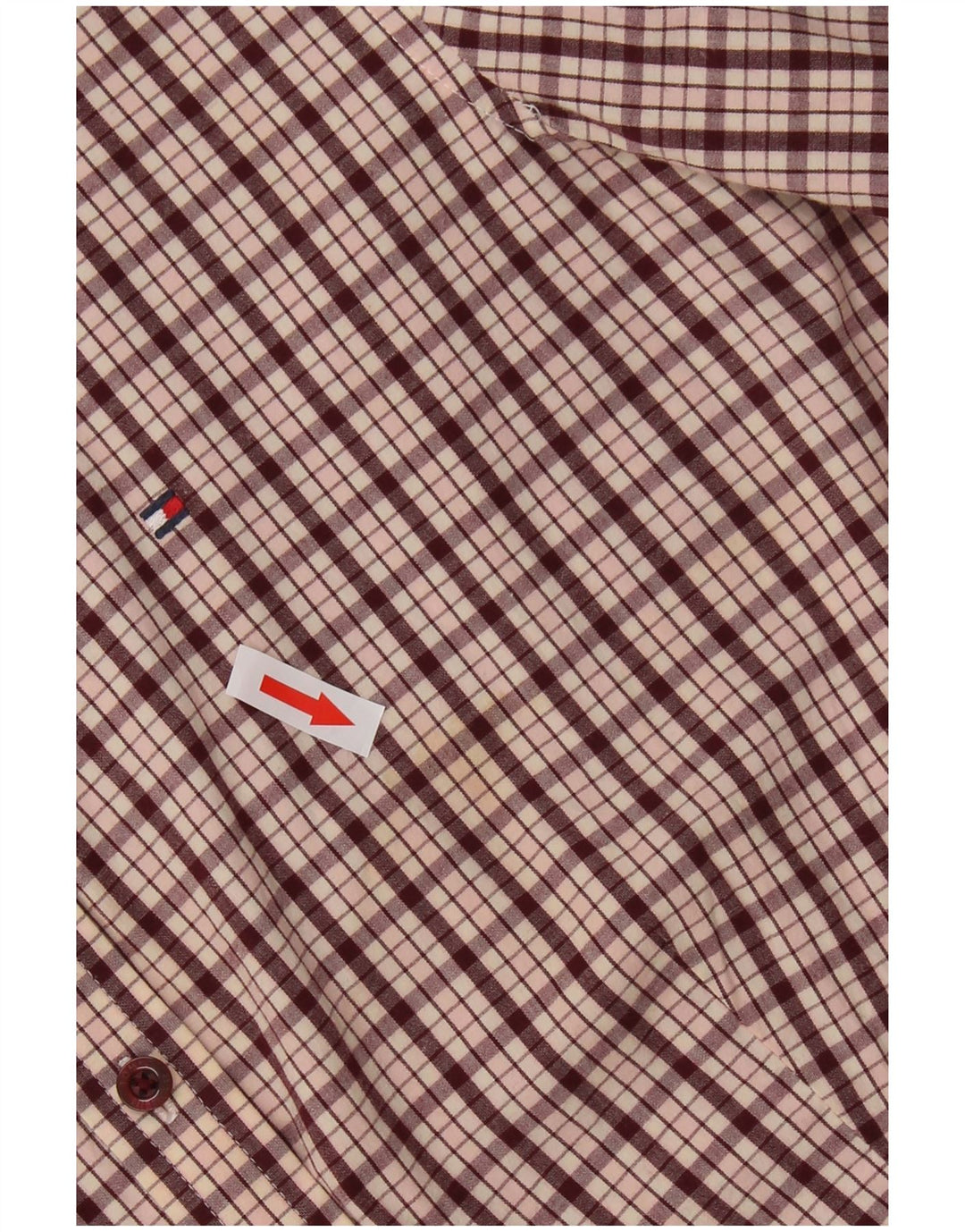 Tommy Hilfiger Γυναικείο Πουκάμισο US 6 Medium Maroon Check Cotton